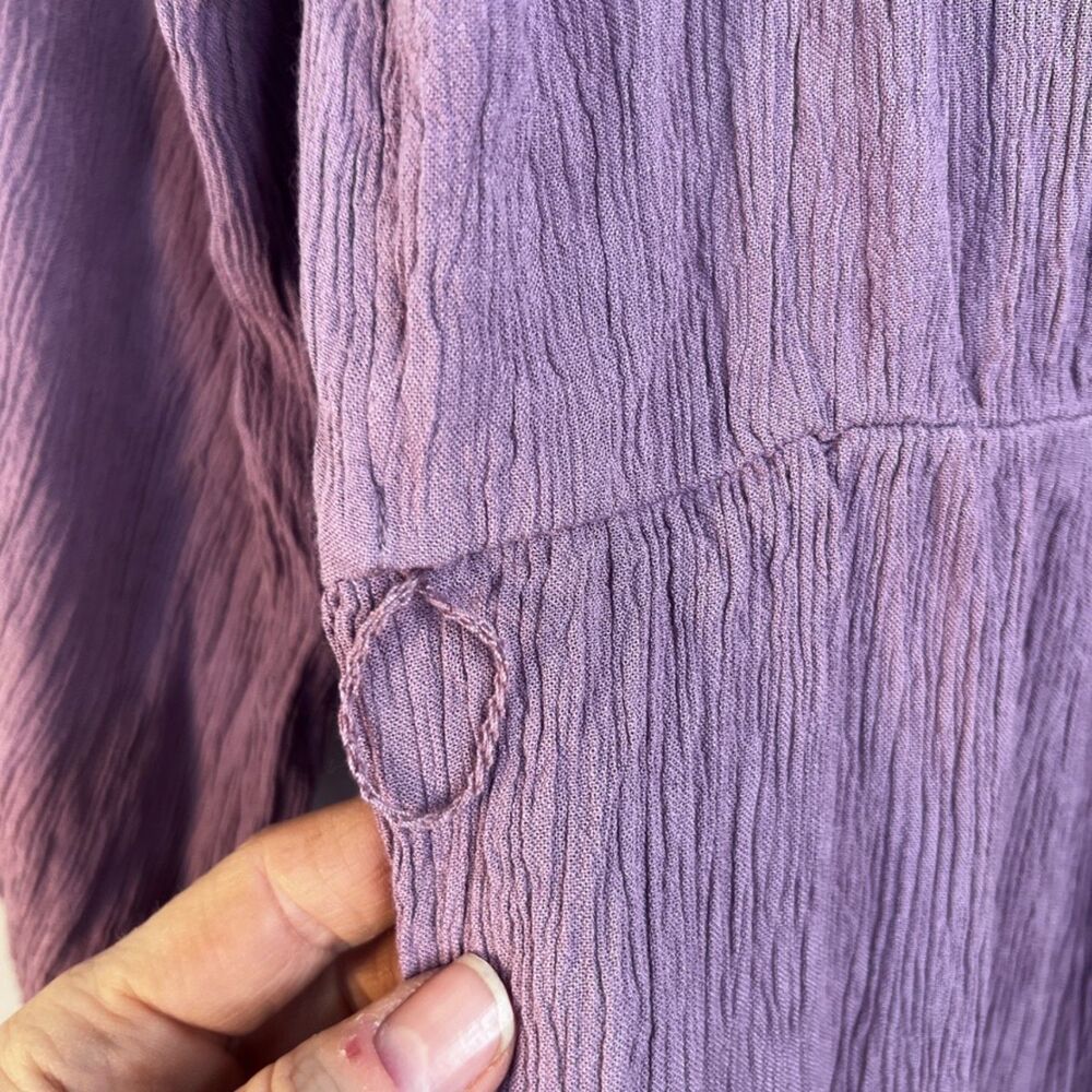 GAP Boho Whimsical Solid Purple Peasant Dress Fit… - image 7